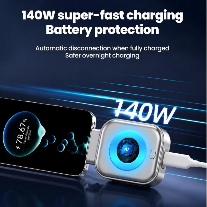 140W Type-C Auto Power-Off Fast Charging Adapter with Smart Battery Protection_000919