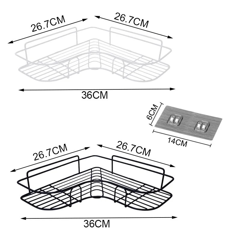 1Pcs Stainless Steel Bathroom Corner Shelf-000217