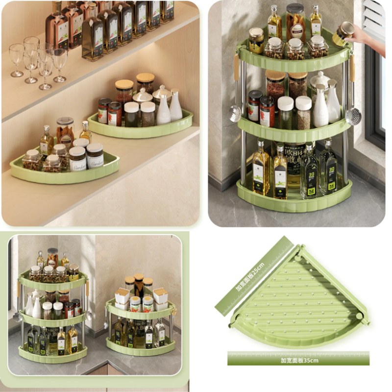  4 Layer Corner Trolly Rack Multifunctional Corner Storage Rack for Every Home-000745
