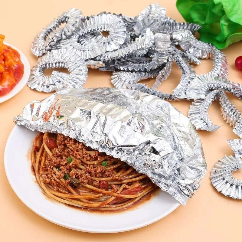 10pcs Reusable Aluminum Foil Food Elastic Bowl Covers Fresh Keeping Food Containers Dish Covers-000925