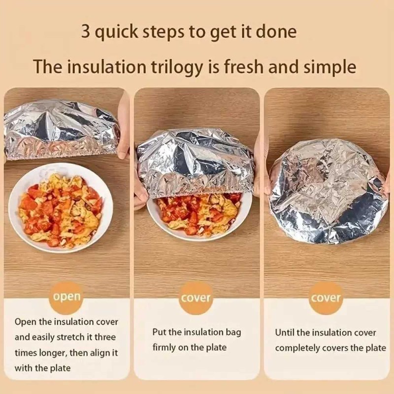 10pcs Reusable Aluminum Foil Food Elastic Bowl Covers Fresh Keeping Food Containers Dish Covers-000925