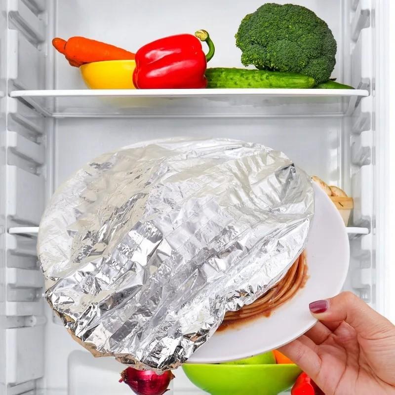 10pcs Reusable Aluminum Foil Food Elastic Bowl Covers Fresh Keeping Food Containers Dish Covers-000925