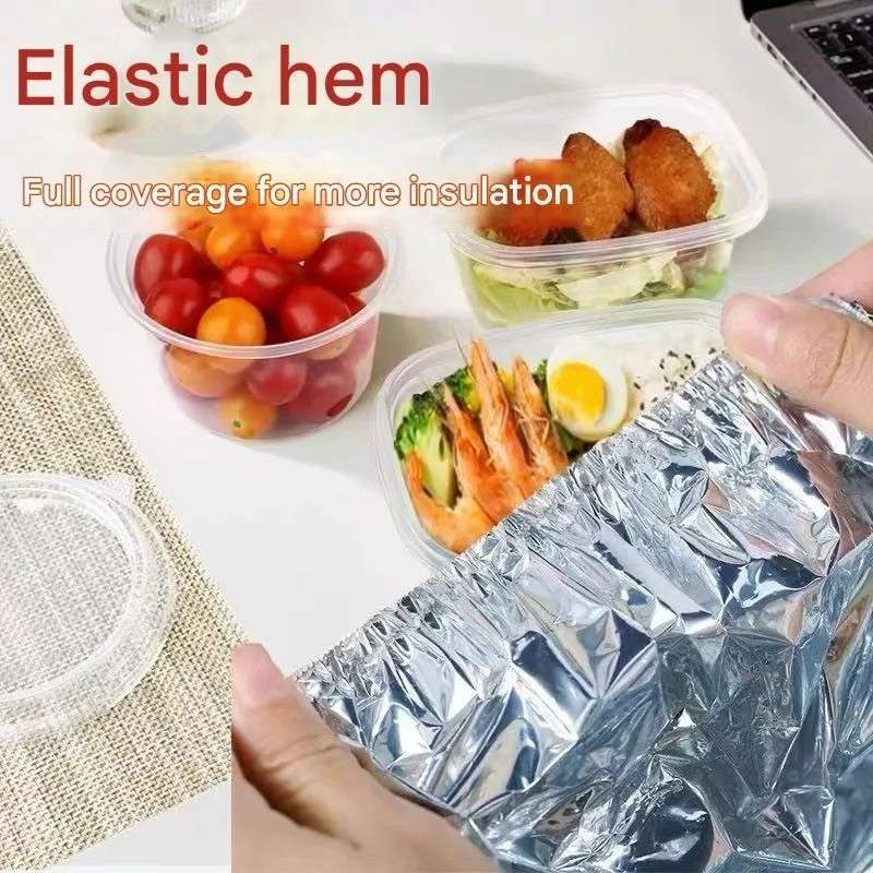 10pcs Reusable Aluminum Foil Food Elastic Bowl Covers Fresh Keeping Food Containers Dish Covers-000925