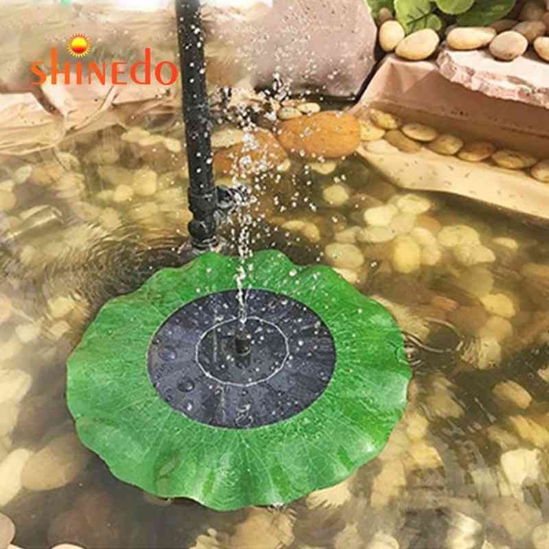 Lotus Leaf Solar Powered Fountain Green Lotus Leaf Fountain Solar Outdoor Decoration for Birdbath, Garden-000896